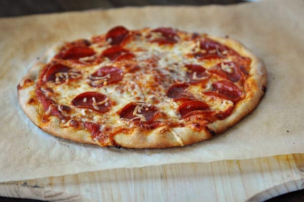homemade pepperoni pizza