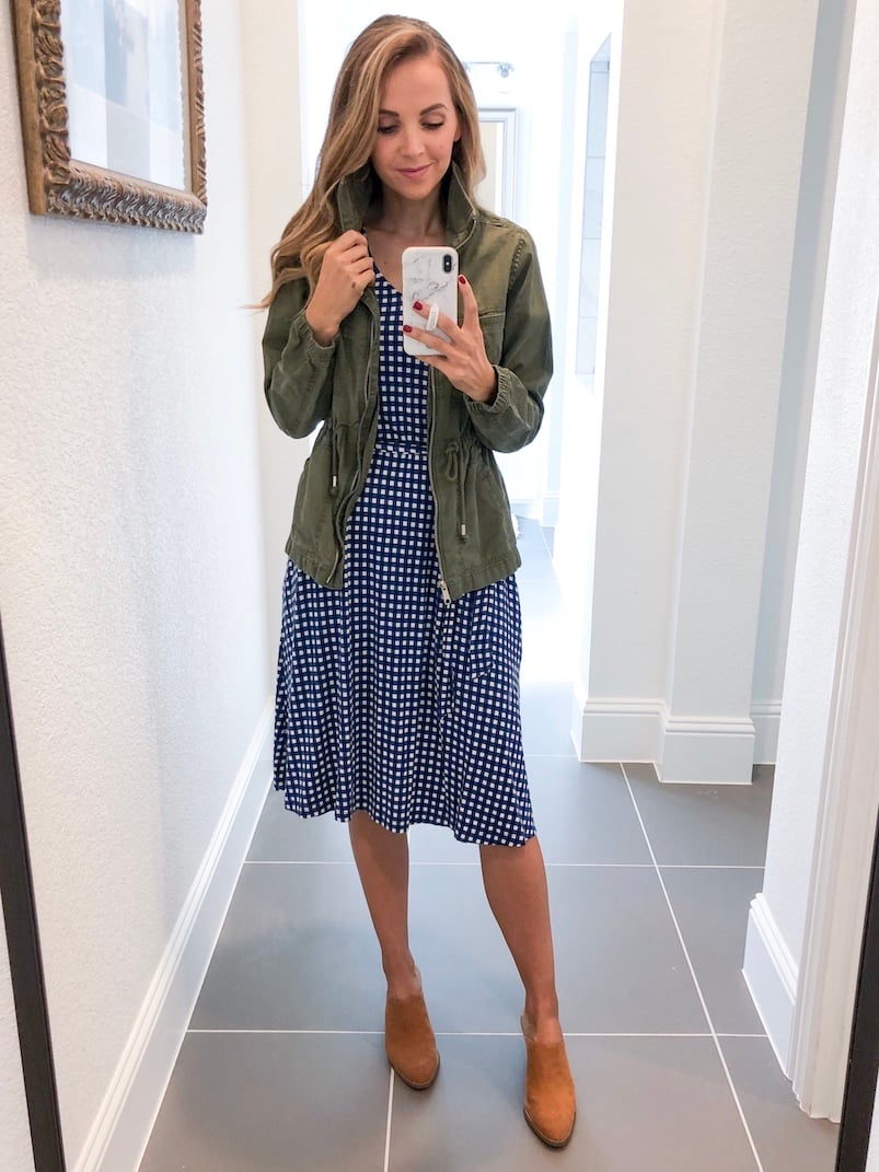 Merrick White Anywhere Dress Gingham Olive