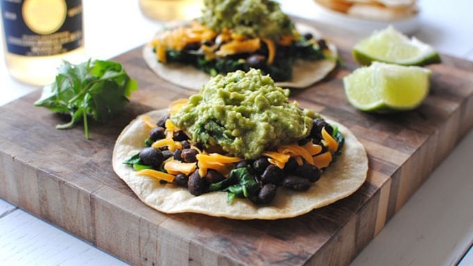 black bean tostadas