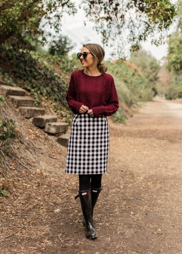 plaid pencil skirt