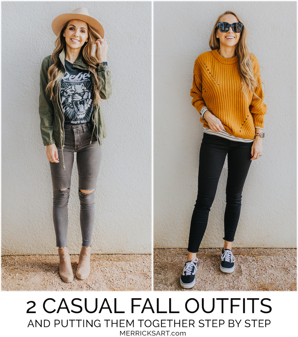 learn how to put together these two simple fall outfits