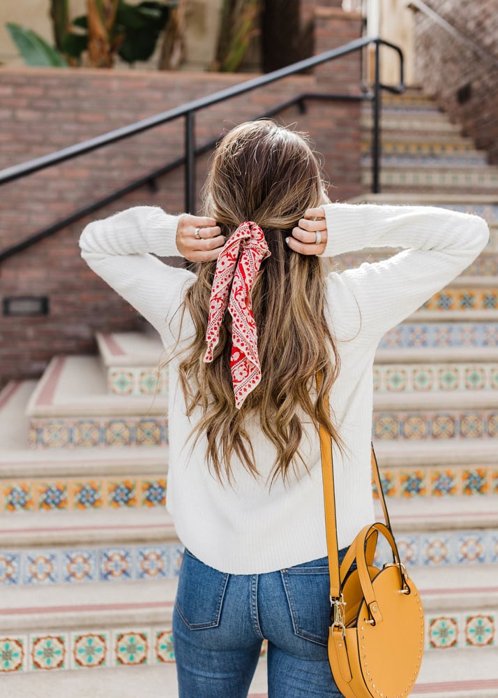 bandana tied in hair