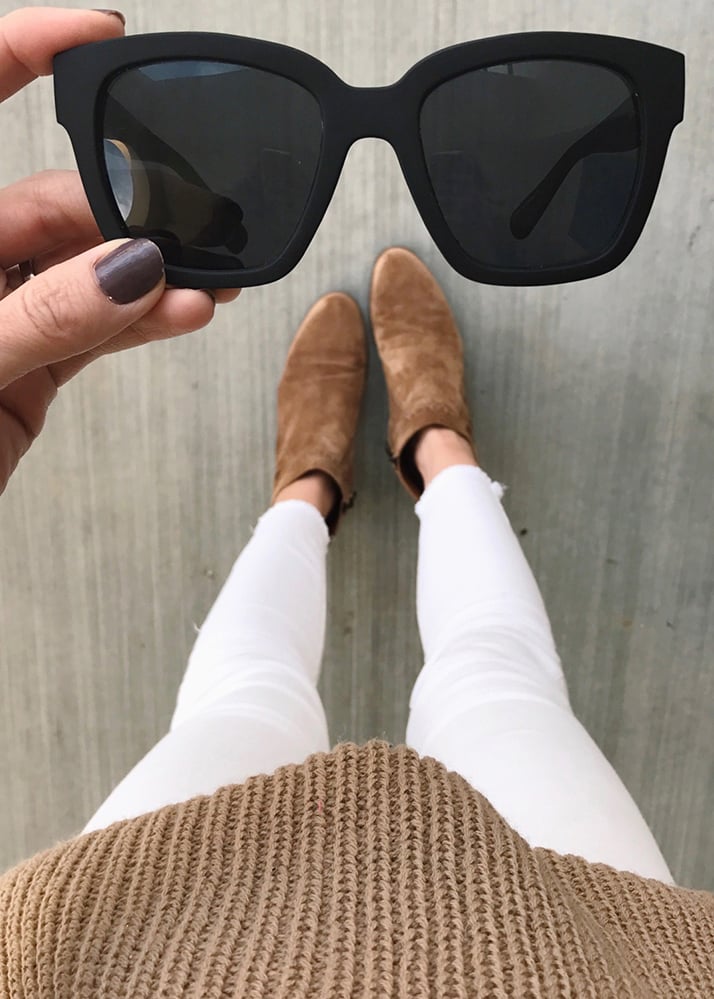 black square frame sunglasses