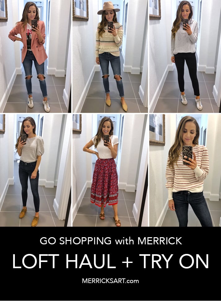 collage of LOFT shopping trip