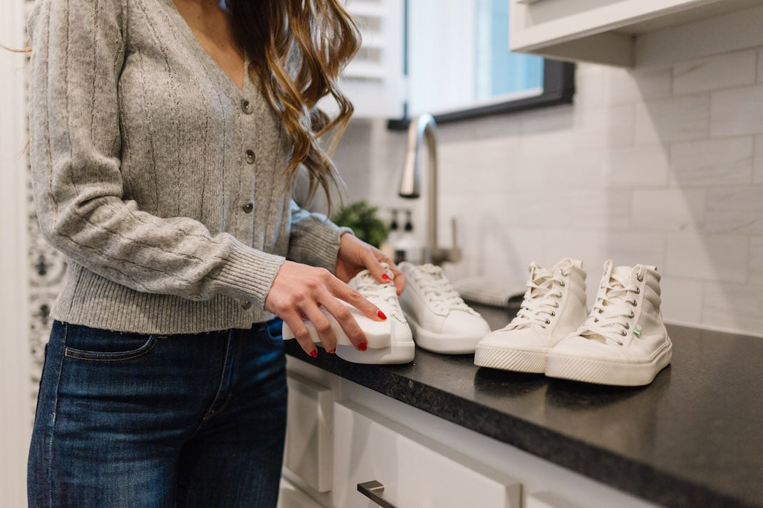 white sneakers