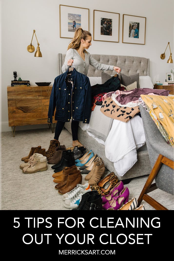 cleaning closet in bedroom