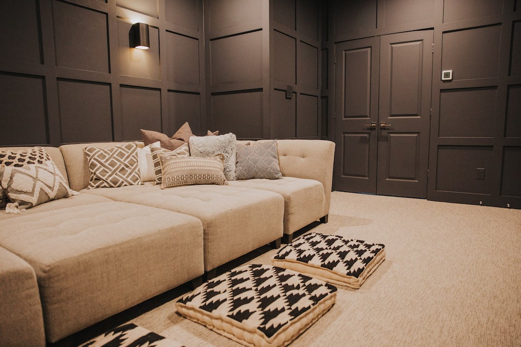 dark gray home theater