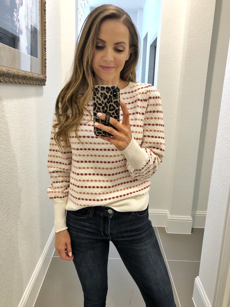 Loft striped textured sweater
