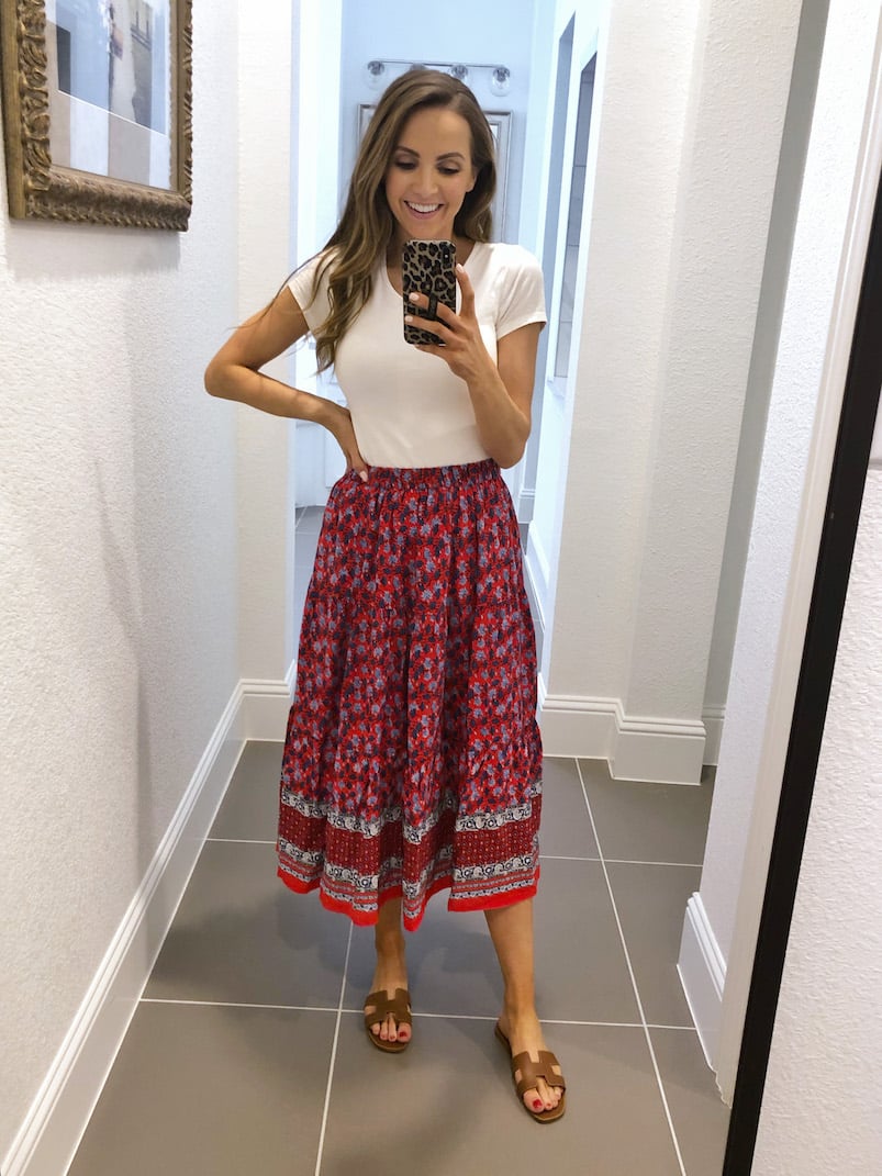 tiered midi skirt loft