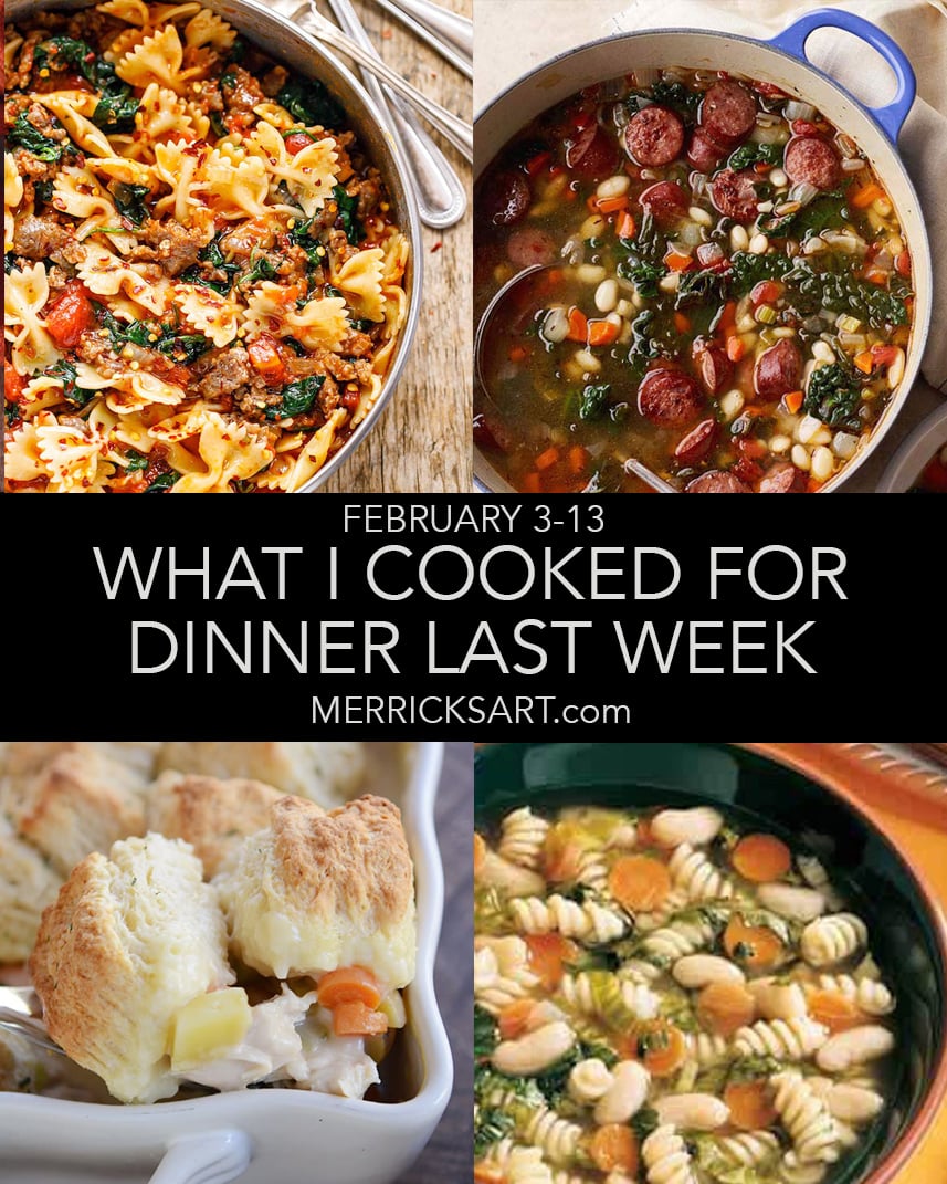 collage of soups and meals weekly menu
