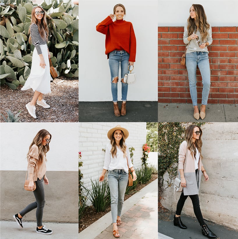 collage of merricksart outfits