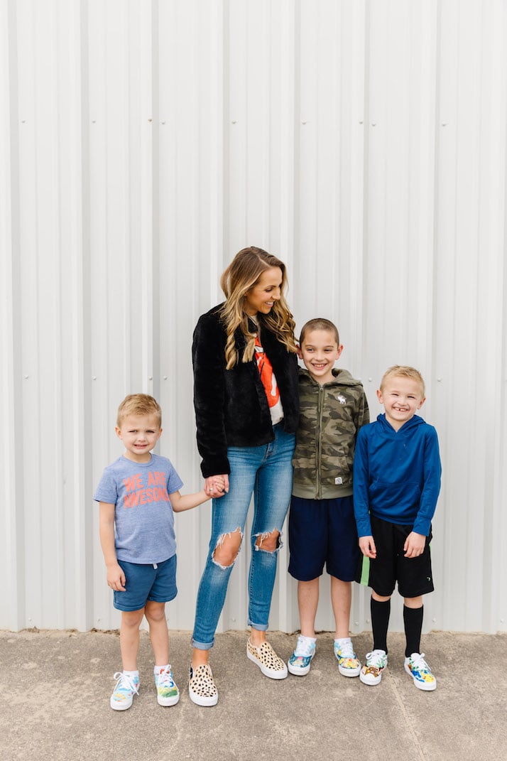diy painted sneakers for kids mom and sons
