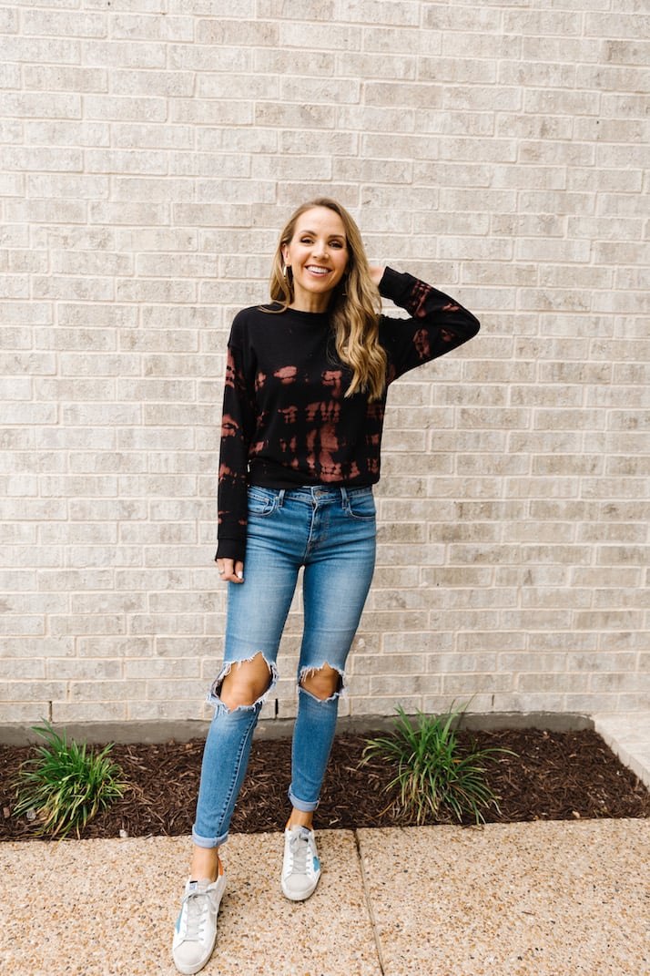 bleach tie dye sweatshirt