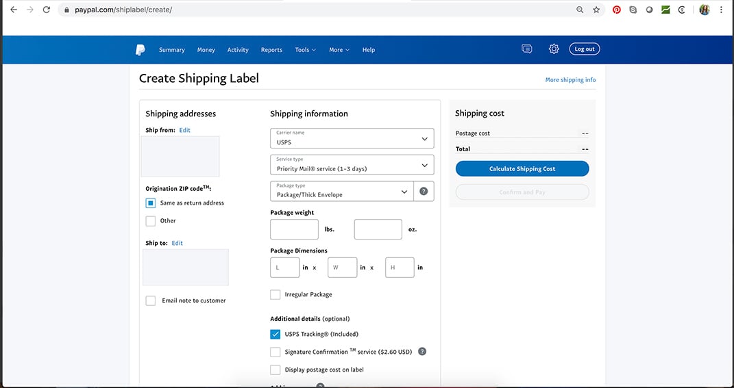 create shipping labels at home
