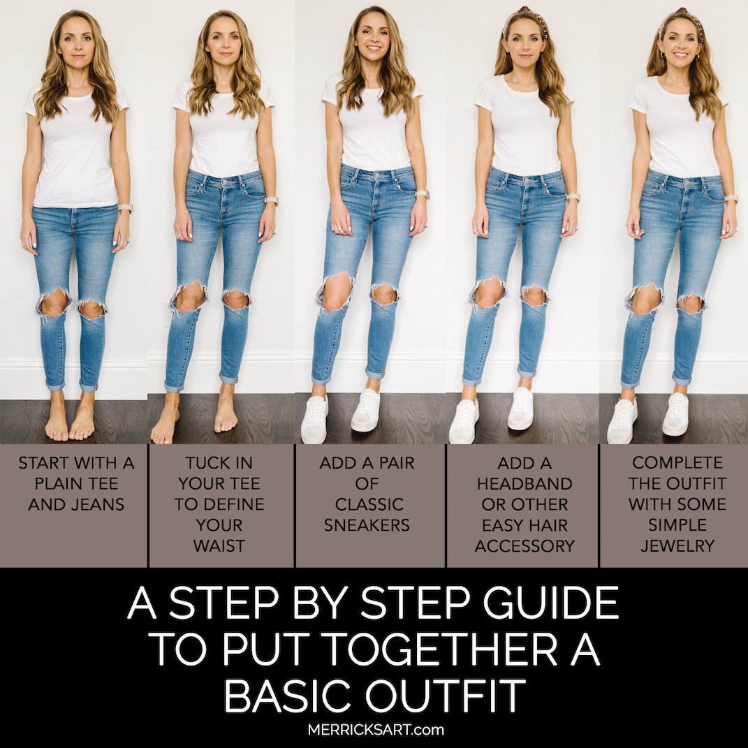 basic outfit white tee and jeans