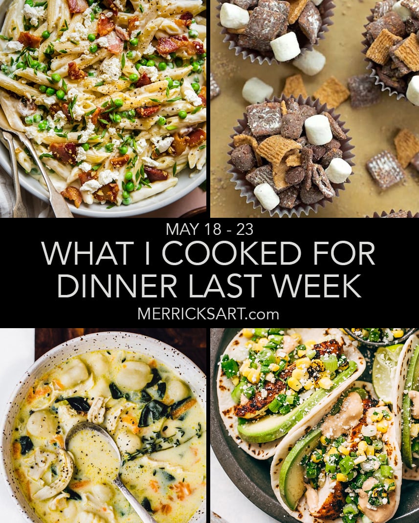 collage of recipes in our weekly menu