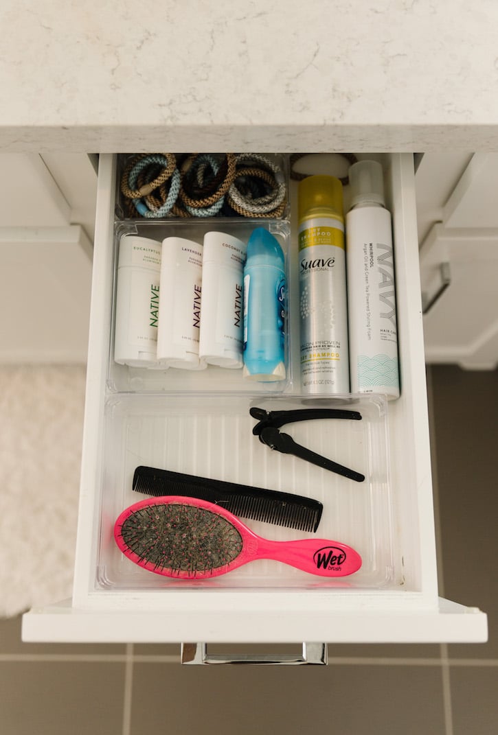 organized bathroom drawers