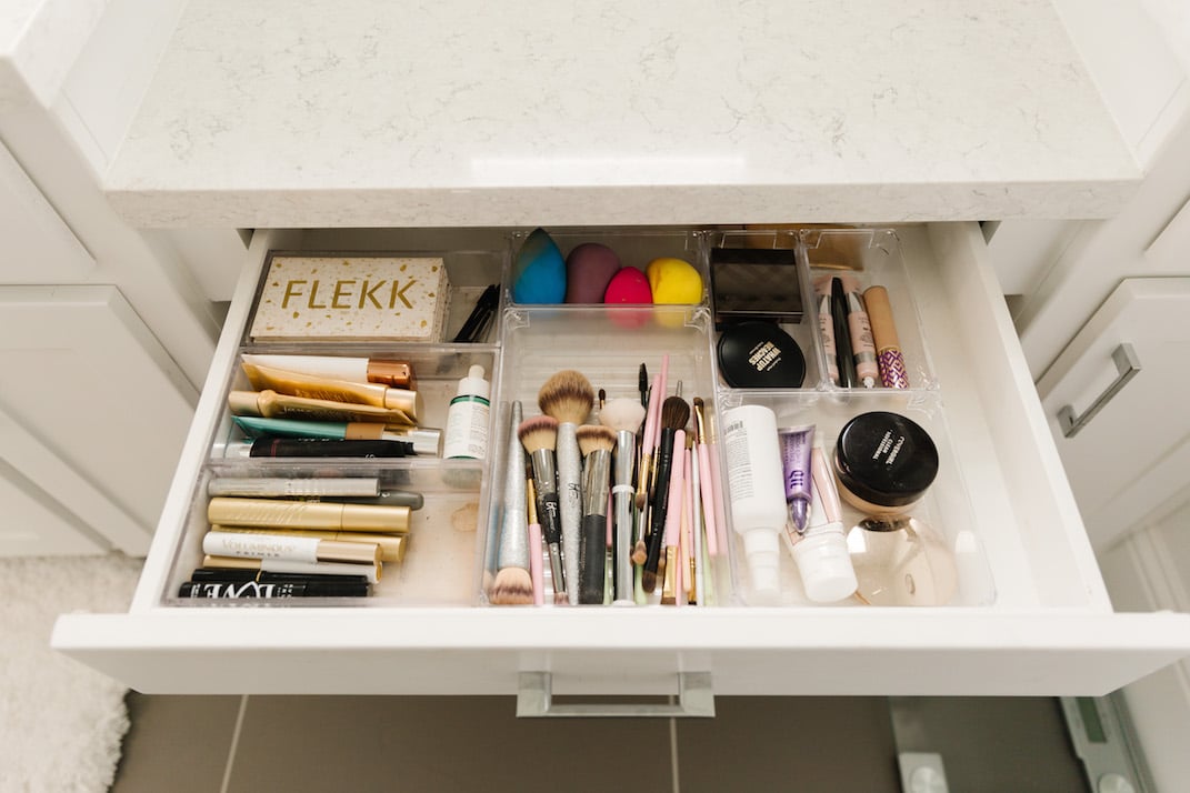 makeup drawer organized