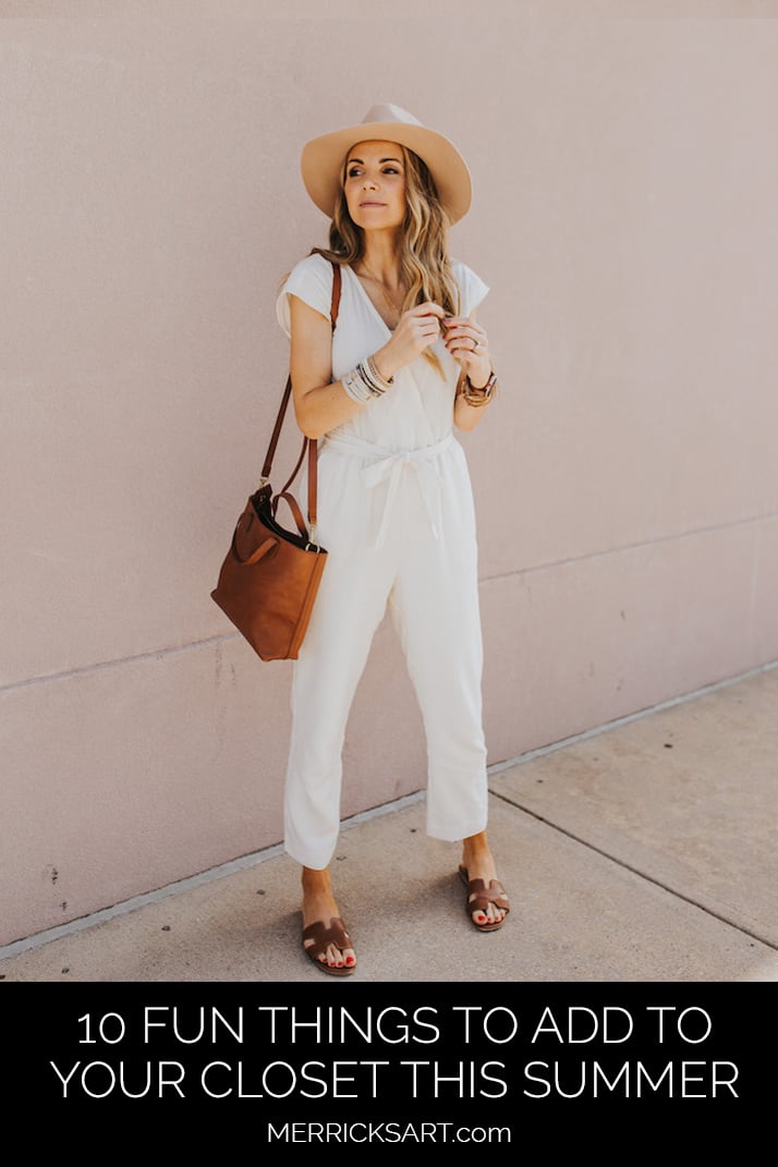 white jumpsuit with felt fedora hat