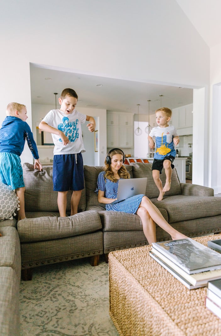 kids jumping on the couch