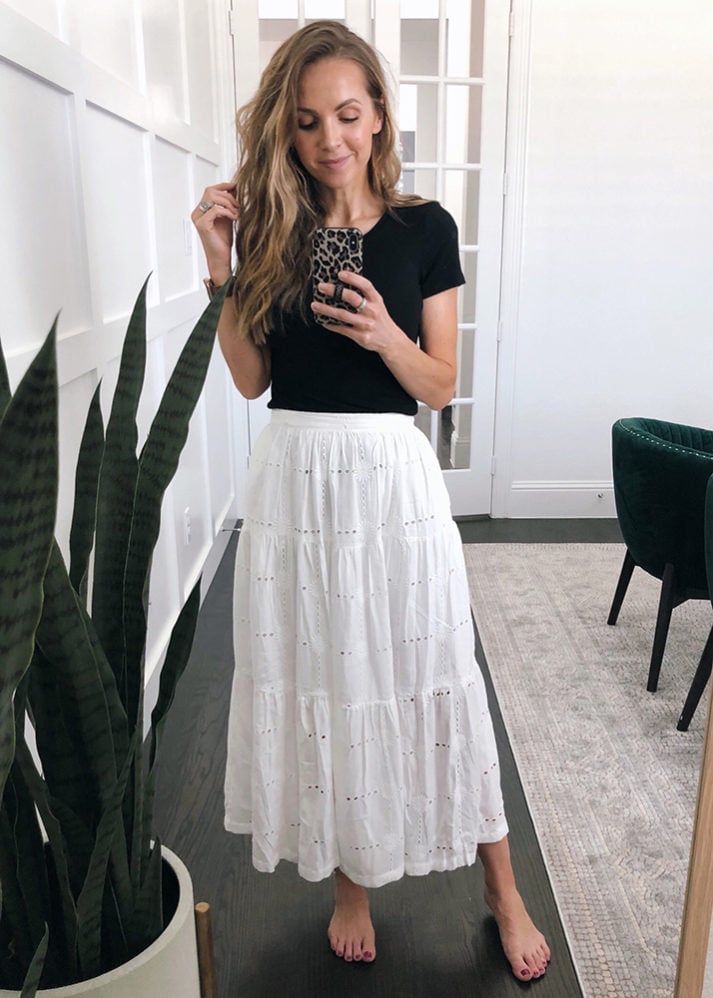 white tiered skirt