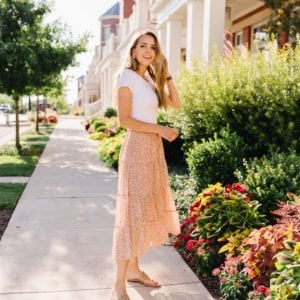 tiered midi skirt