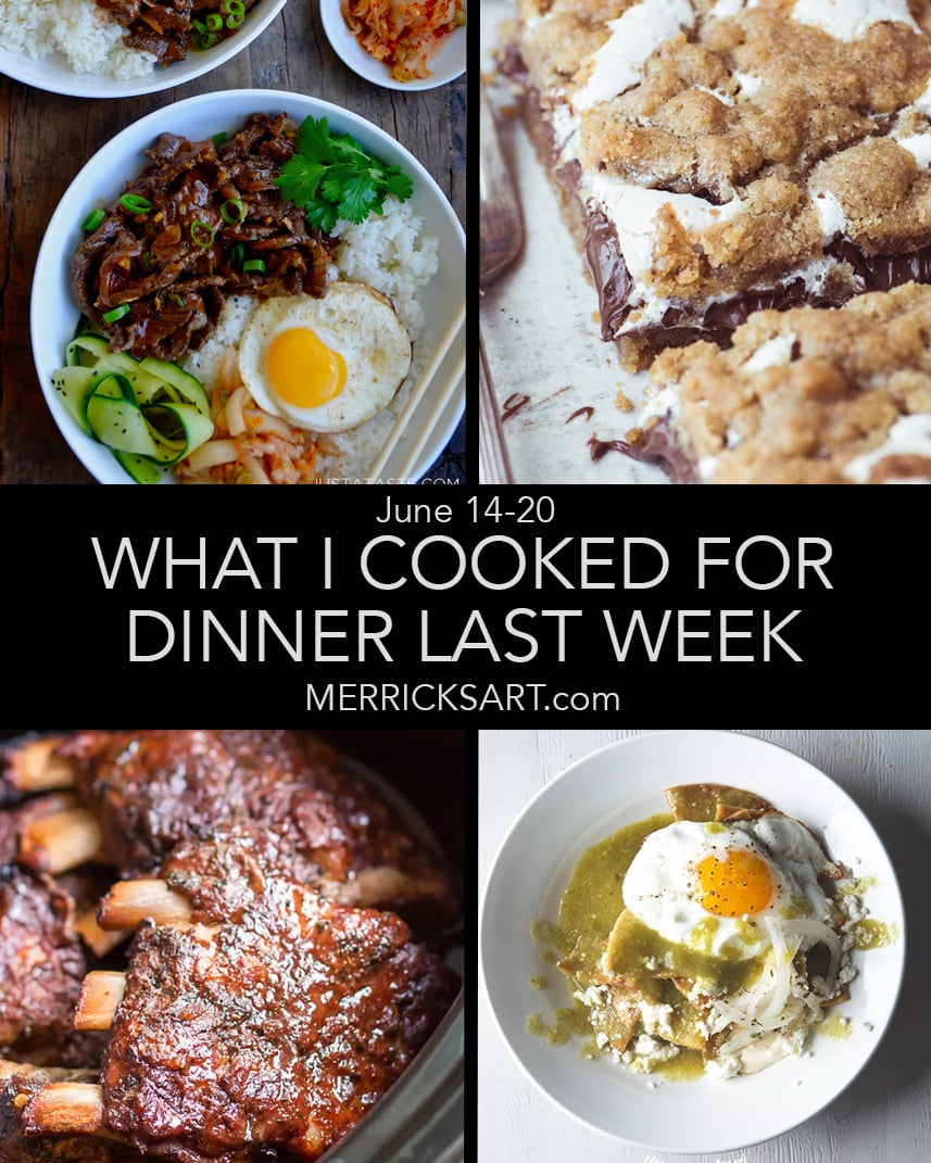 collage of weekly menu recipes