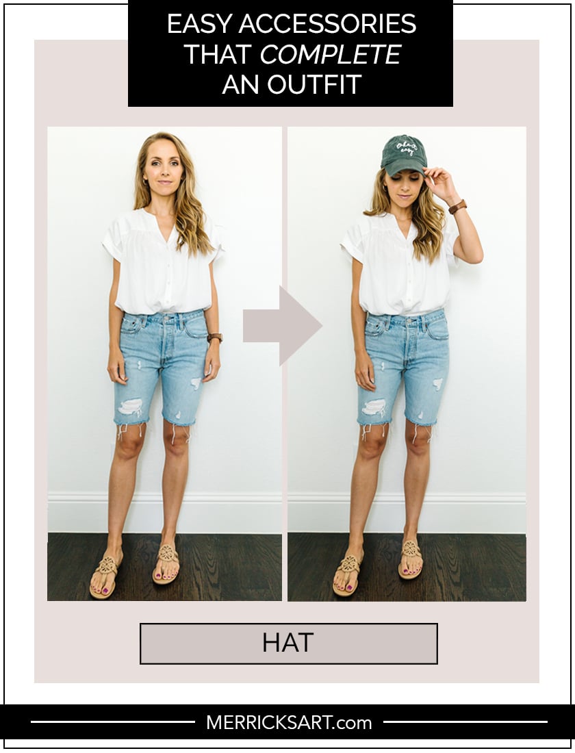 shorts with baseball cap