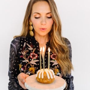 birthday cake and embroidered dress