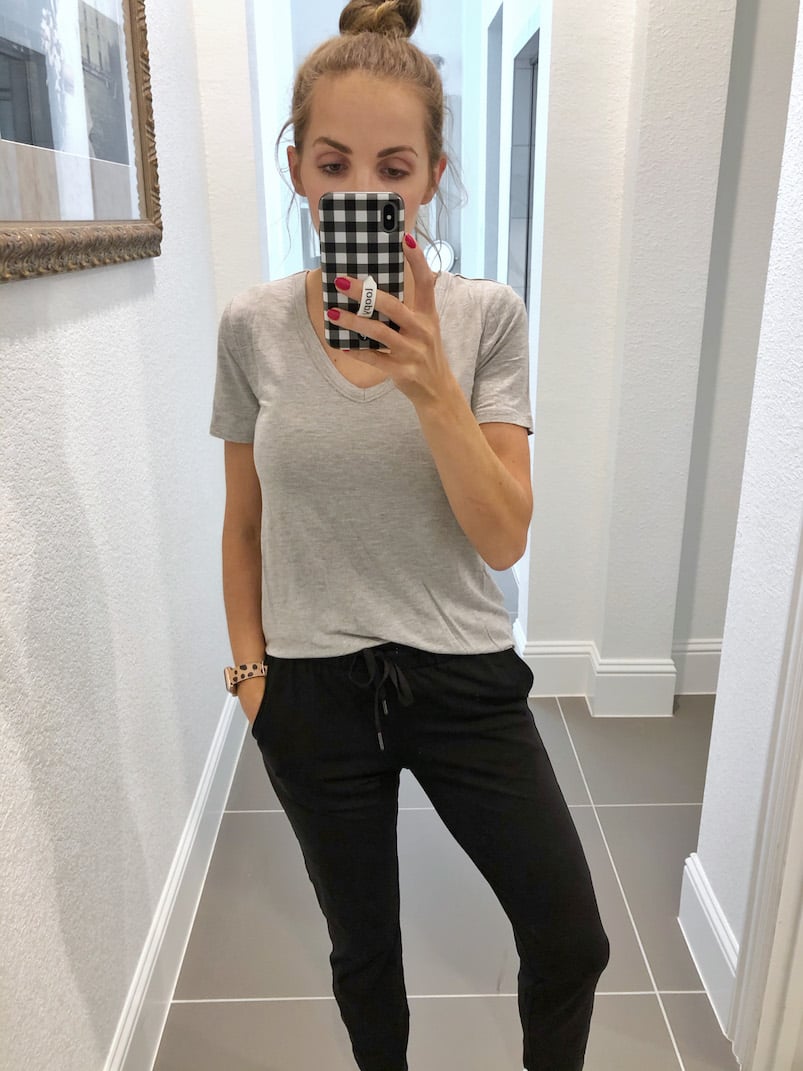 gray v-neck tee amazon