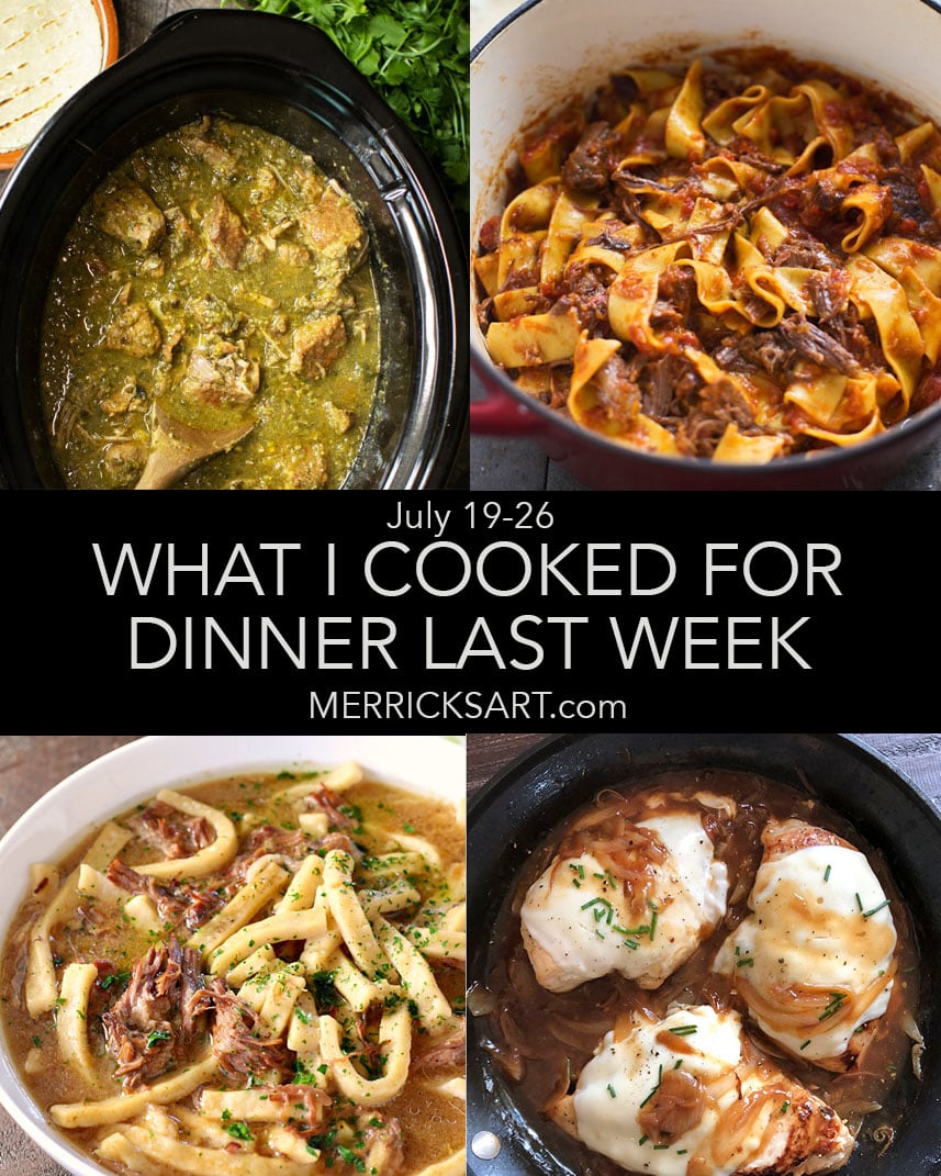 collage of weekly menu