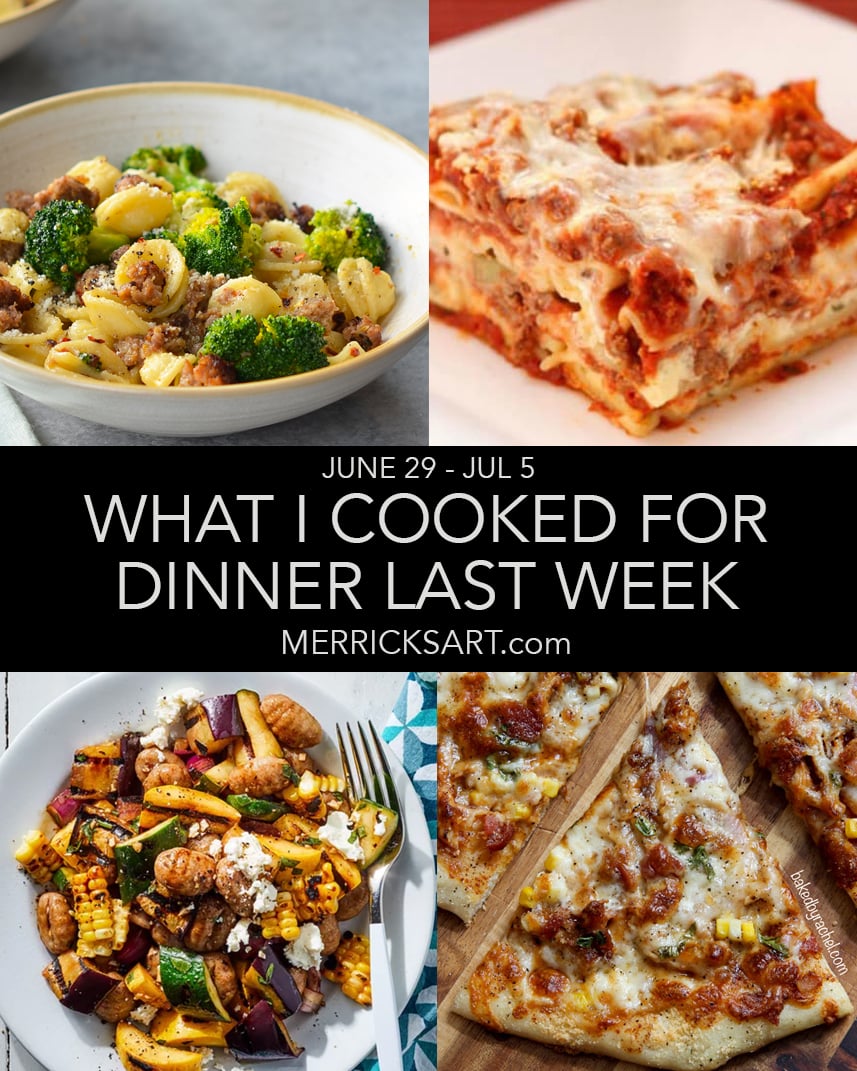 collage dinner ideas weekly menu