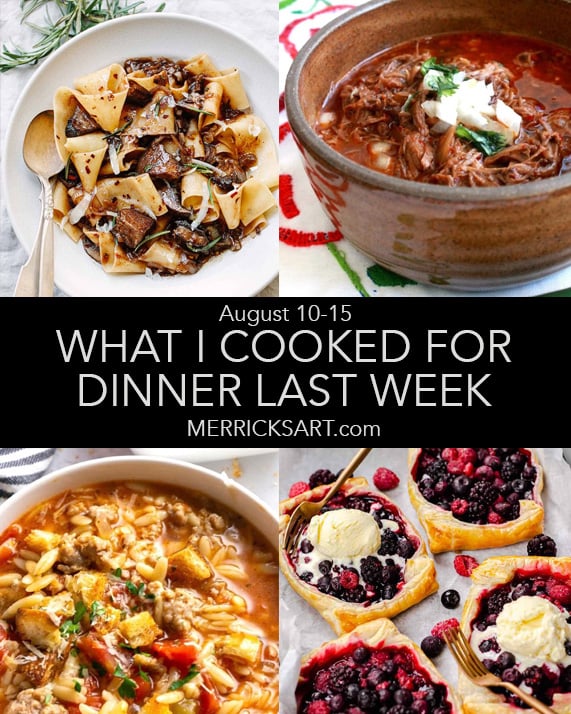 collage of dinner items