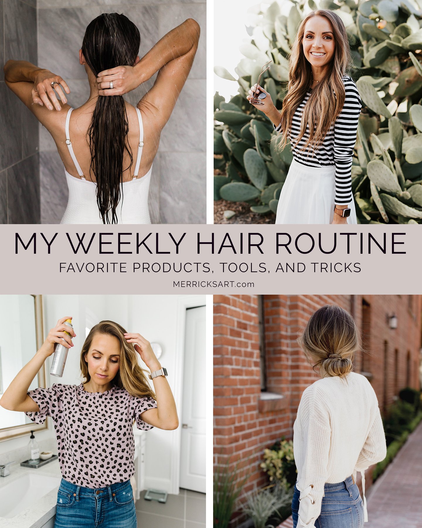hair routine collage