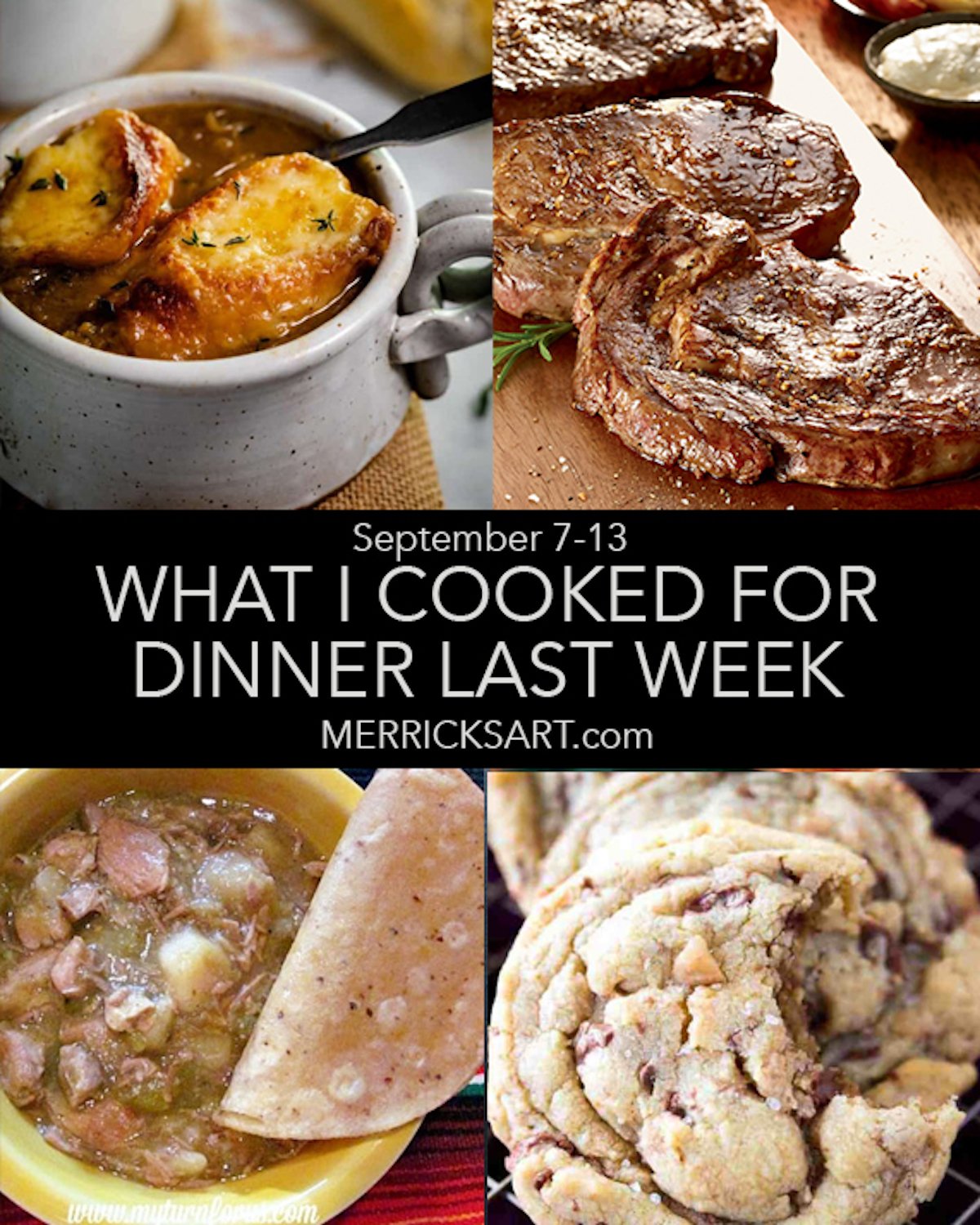 weekly menu collage of meals