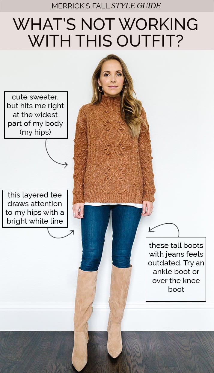 how to wear tall boots for fall - cable knit sweater and tall suede boots