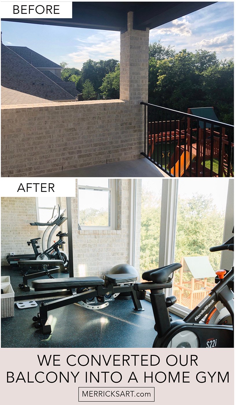 before and after photos of our home gym