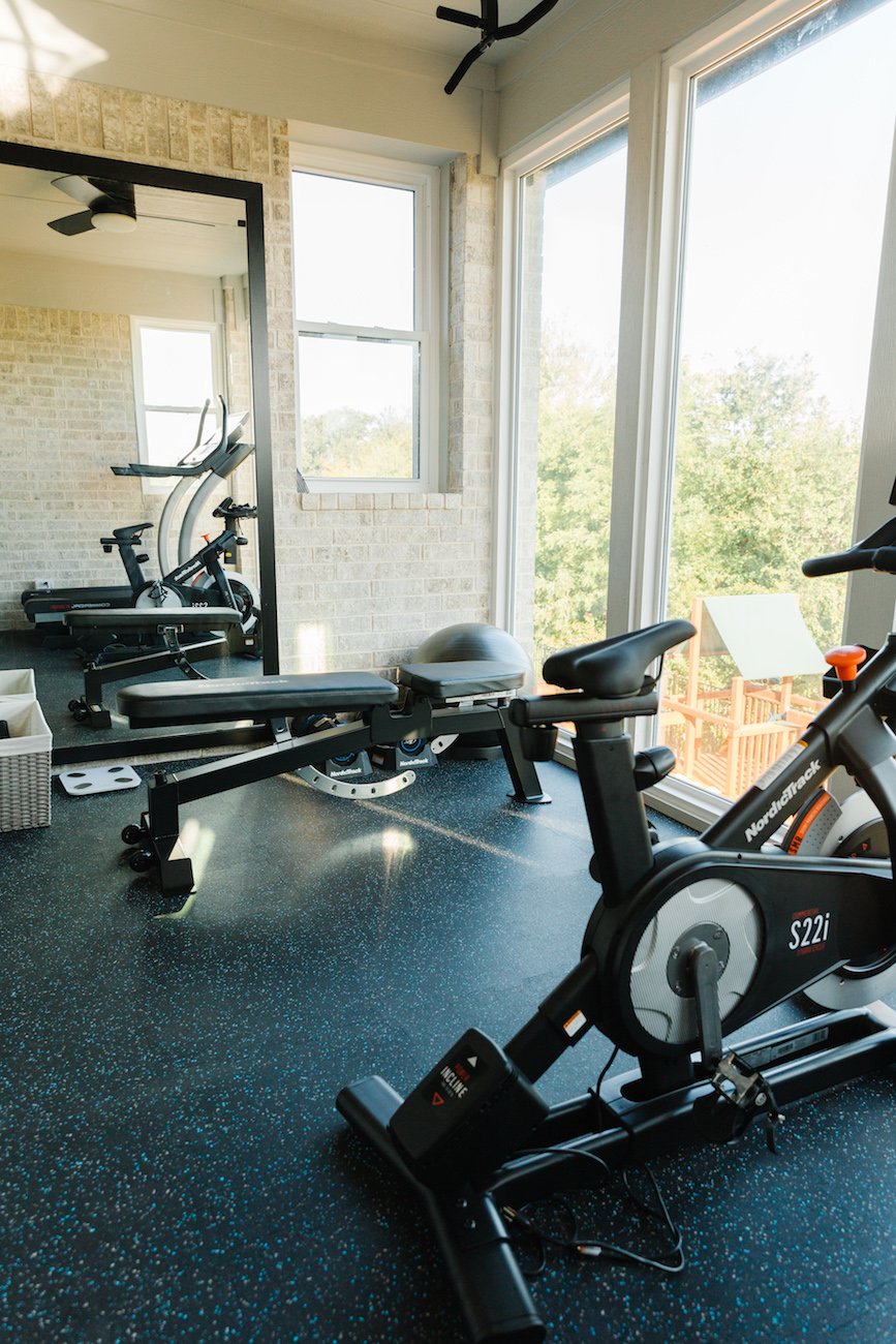 home gym with nordic track