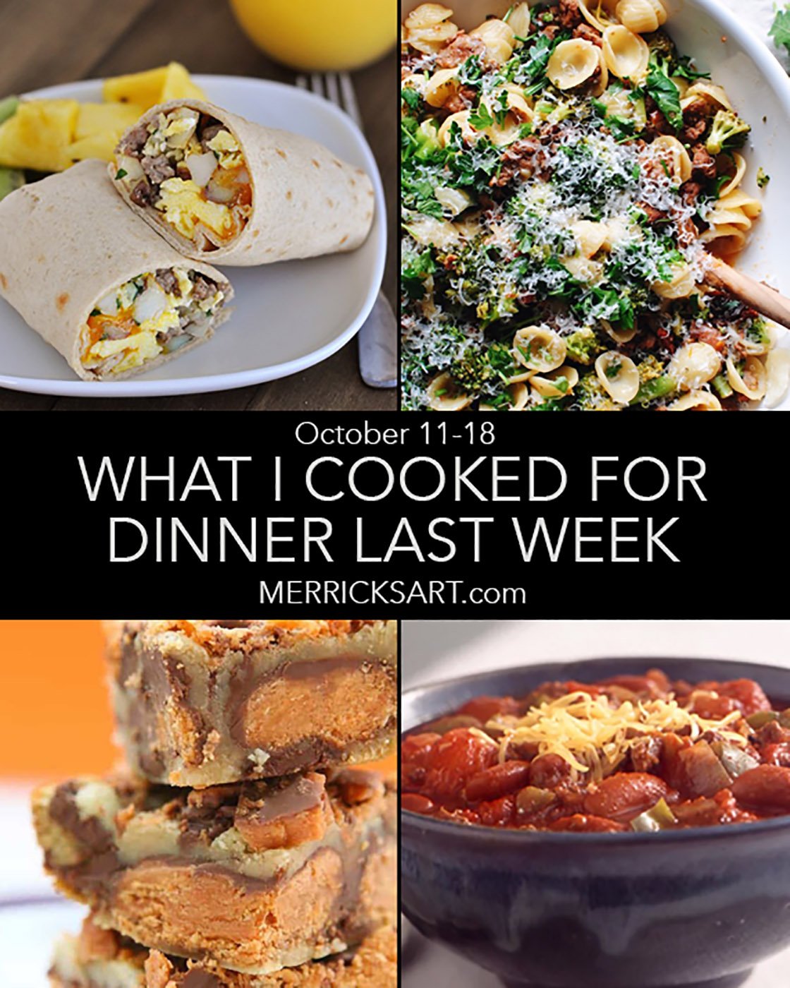 collage for the weekly menu