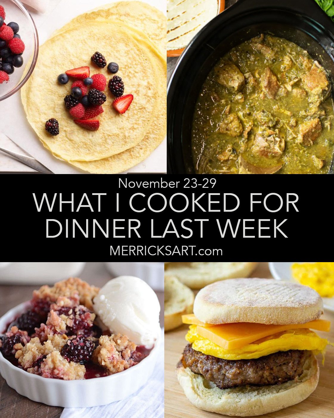 weekly menu collage