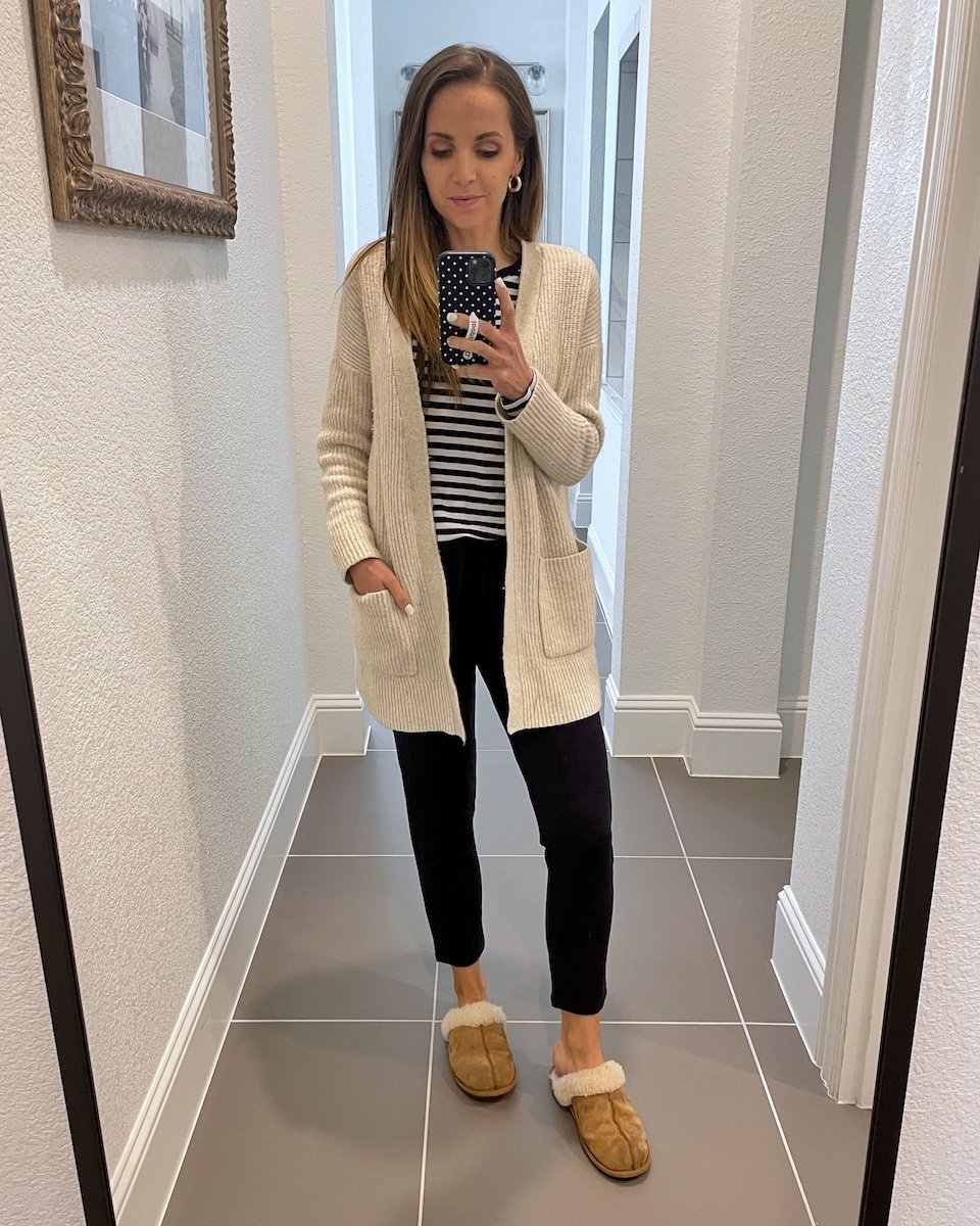 cardigan with slippers