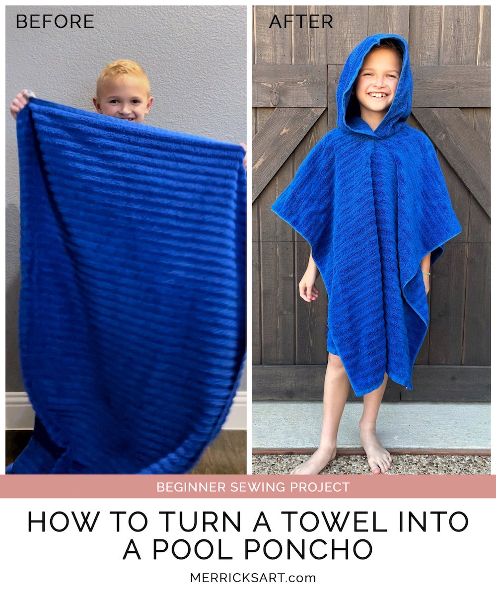easy towel poncho sewing project
