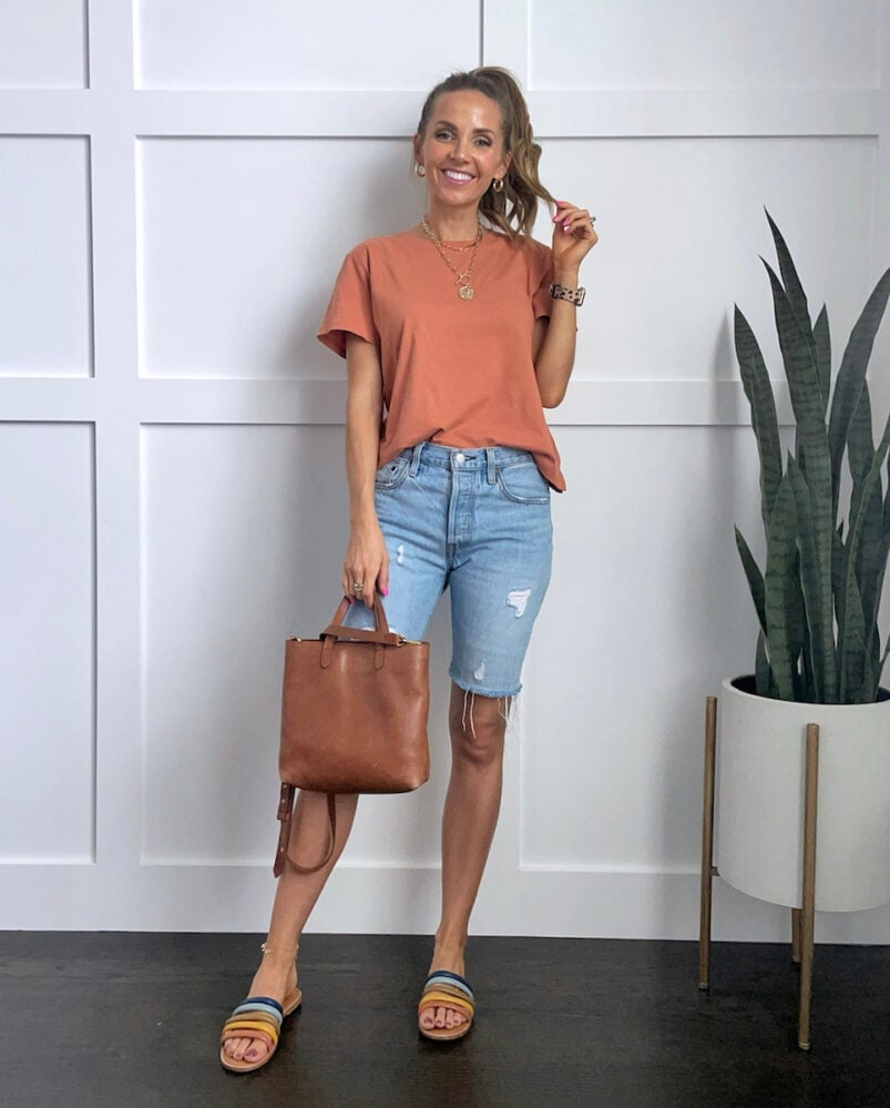 bermuda shorts with basic tee