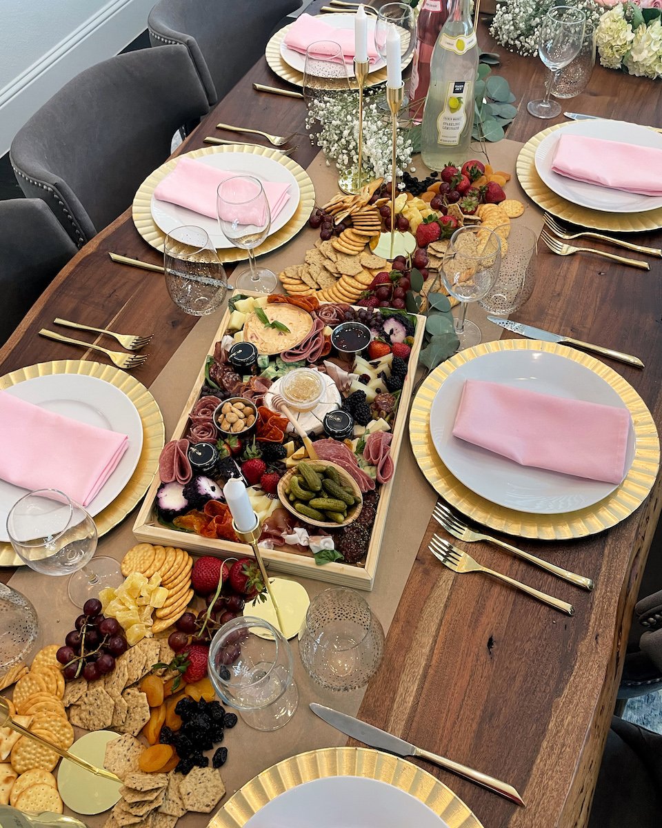 charcuterie board table