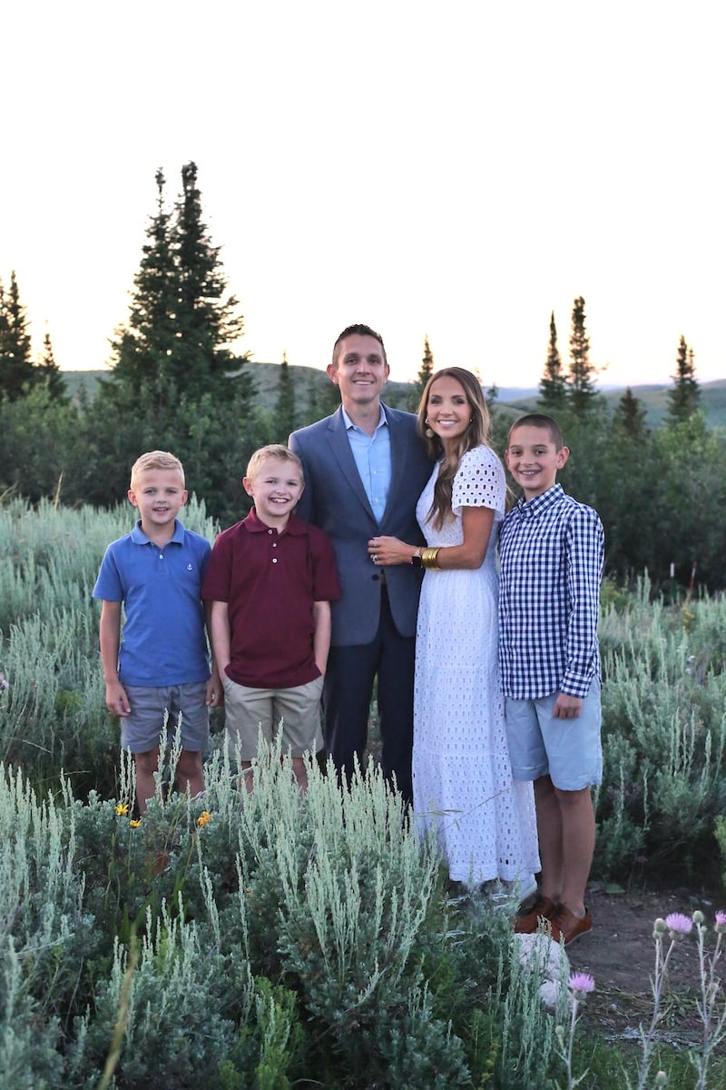 family pictures all boys white eyelet dress