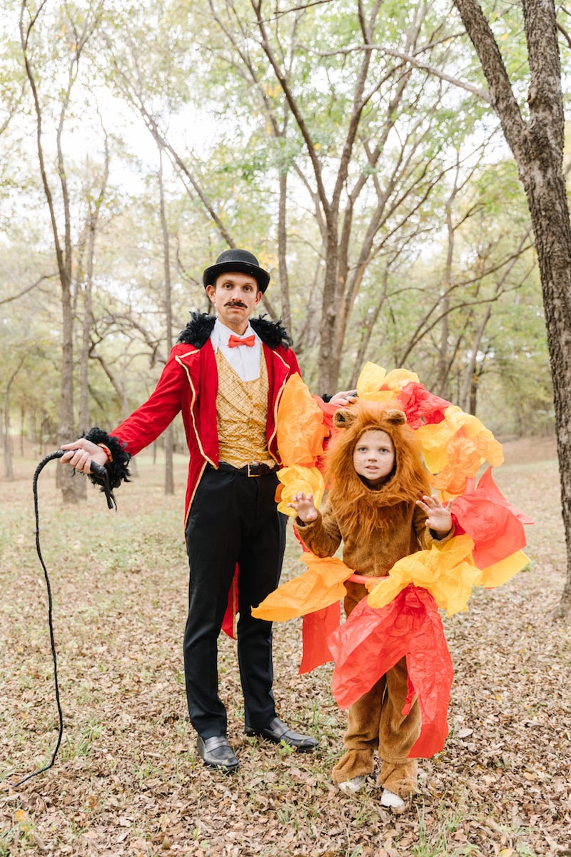 Halloween circus costume circus master and lion