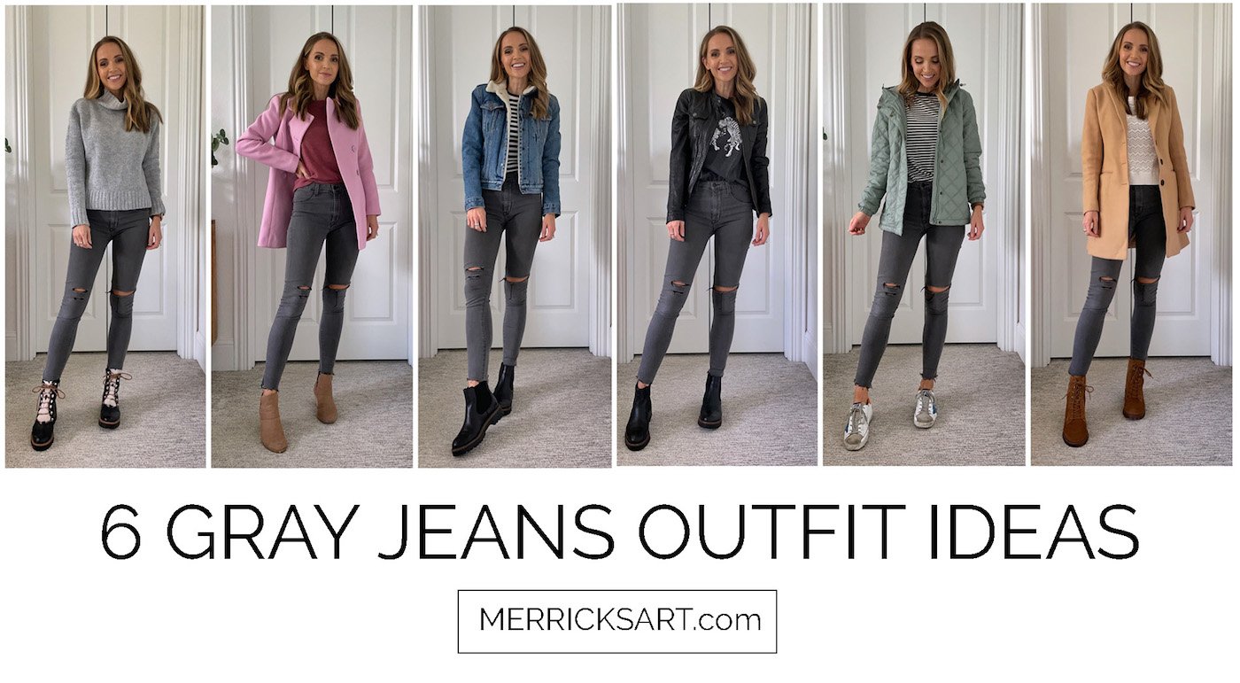 gray jeans outfits