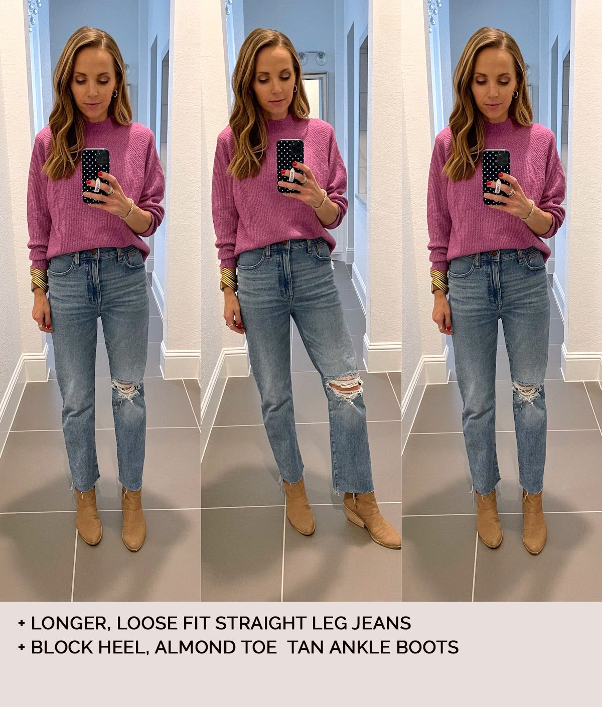ankle boots tan with boyfriend jeans