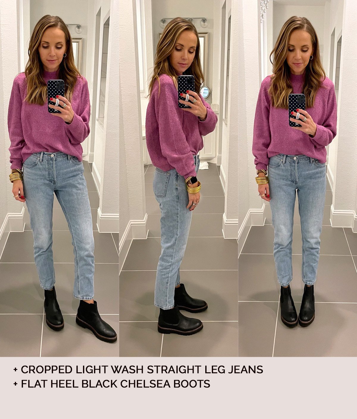 light wash jeans with black chelsea boot