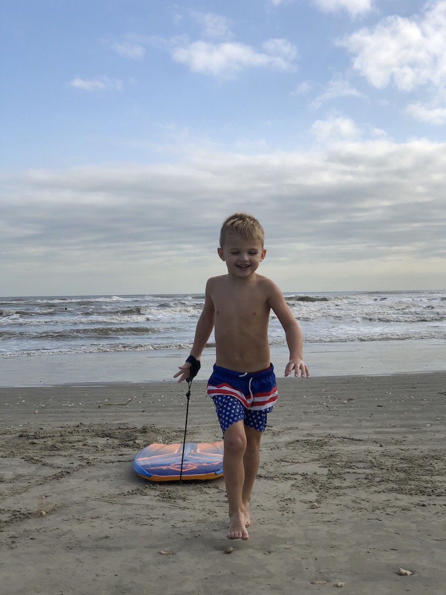 boogie boarding at the gulf
